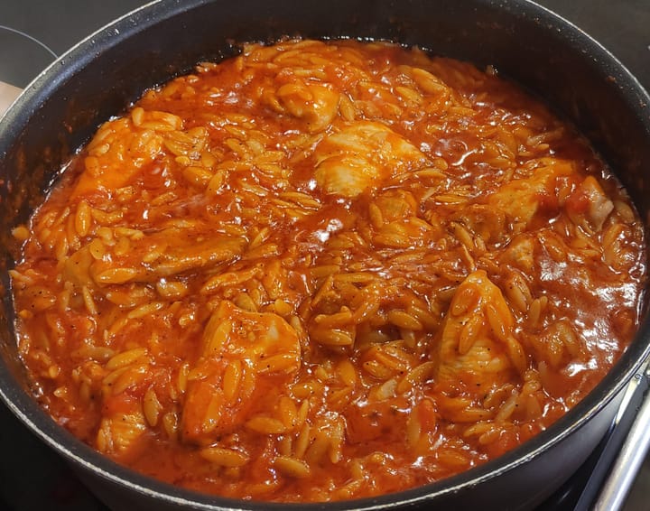 Пиле с орзо