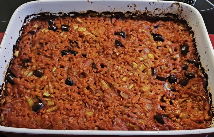 Булгур с домати и маслини